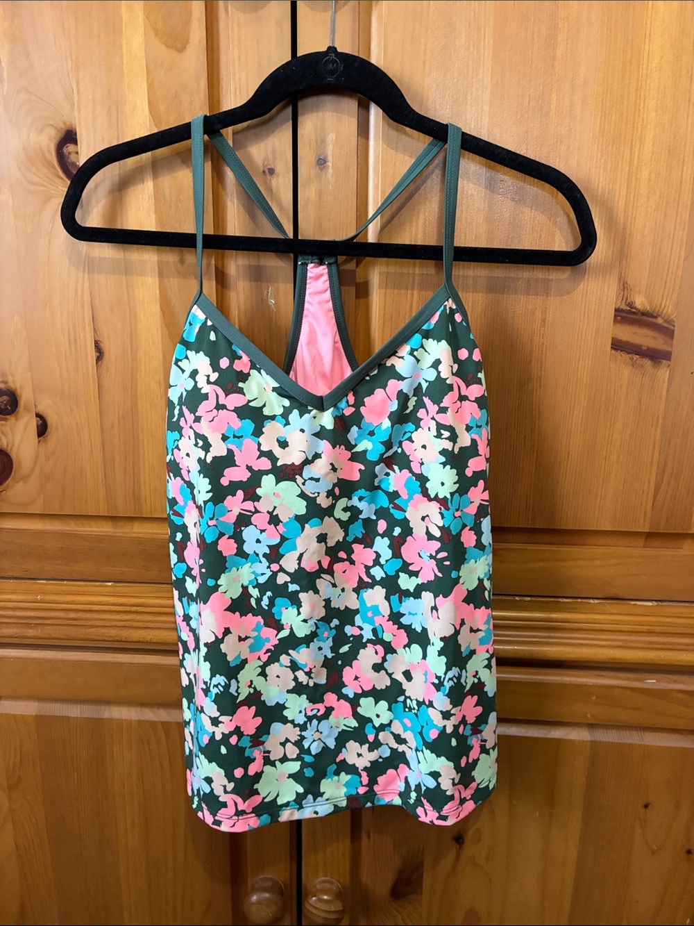 Carve Designs Olive Floral One-Piece with Pink, Aqua & White Flowers
